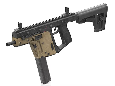 Modern Tactical Rifle With Black And Brown Finish Modular Design And Accessories 3d model