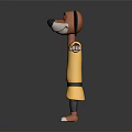 Cartoon Dog Character In Yellow Martial Arts Uniform With Outstretched Arms