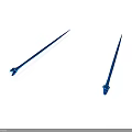 Two Blue Spiked Weapons Featuring Sharp Tips On White Background