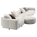 Minotti Multiplayer Sofa Fabric Multiplayer Sofa Combination Sofa 3d model