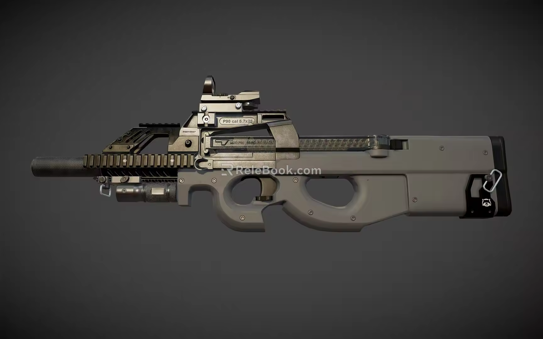 Submachine gun P90 gun automatic submachine gun 3d model