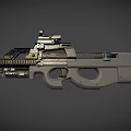Submachine gun P90 gun automatic submachine gun 3d model