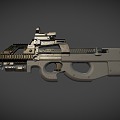 Submachine gun P90 gun automatic submachine gun 3d model