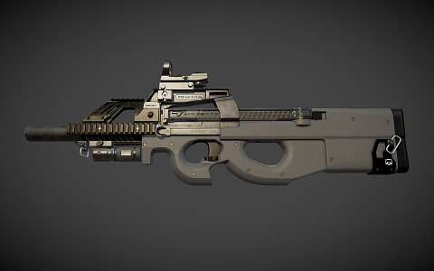 Submachine gun P90 gun automatic submachine gun 3d model