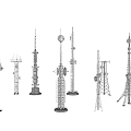 modern signal tower signal tower transmission tower 3d model