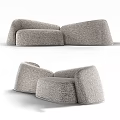 Modern Modular Irregular Shaped Sofa with Textured Fabric and Curved Design