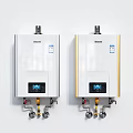 Rinnai Wall Mounted Water Heaters With Digital Display White And Gold Trim
