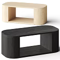 Modern Light and Dark Wooden Coffee Tables with Open Storage Design