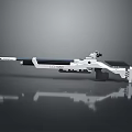 White Modern Sniper Rifle With Scope Long Barrel And Mechanical Parts