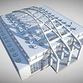 Industrial Factory Building With High Ceiling Metal Structure Industrial Pendant Lighting And Spacious Open Space