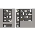 Study Bookcase Bookshelf Display Cabinet Locker Decorative Cabinet Book Book Ornaments 3d model