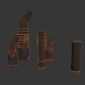 Black Industrial Curved Pipe Equipment With Multiple Sizes And Connector Fittings