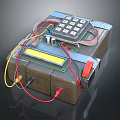 Homemade Explosive Weapon With Wooden Case Circuit Board Colored Wires And Indicator Light