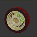 Car Wheel Rim And Tire Design With White Spokes And Black Rubber Tread