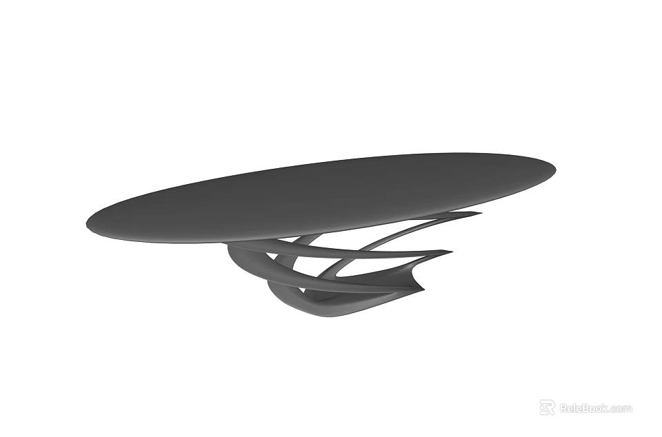 Modern Black Coffee Table With Unique Curved Base And Stylish Sleek Design 3d model 
