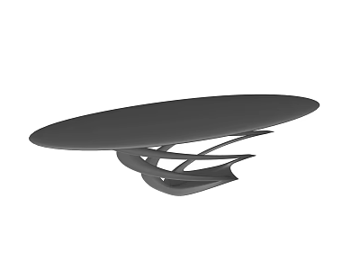 Modern Black Coffee Table With Unique Curved Base And Stylish Sleek Design 3d model