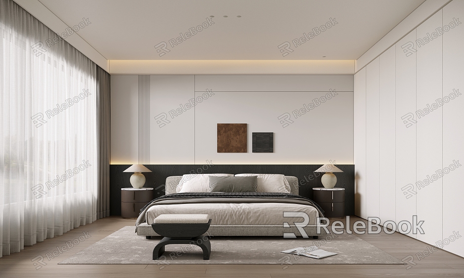 Modern Home Bedroom Double Bed model