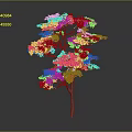 Lush Green Tree With Thick Trunk And Dense Foliage Isolated On Gray Background