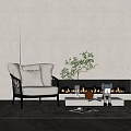 Modern single sofa 3d model