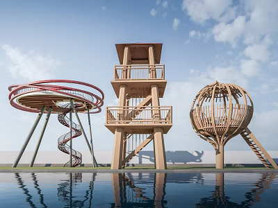 Modern Village Observation Decks Observation Tower Observation Tower 3d model