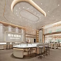 Elegant Modern Jewelry Store Interior With Chandeliers Display Cases And Seating