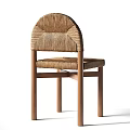 Woven Design Leisure Chair With Solid Wooden Frame And Natural Finish