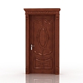 European-style solid wood door 3d model