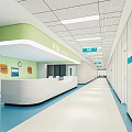 Hospital Outpatient Clinic Modern Interior With Spacious Corridor Reception Desk And Bright Lighting