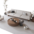 Modern Sofa Coffee Table Combination Coffee Table Multi-person Sofa Leisure Chair 3d model