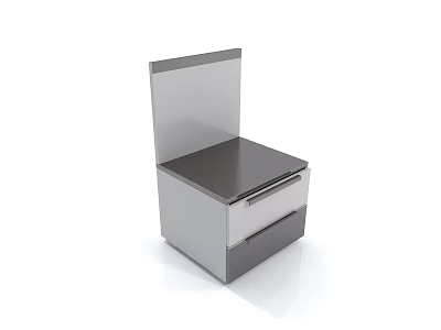 Modern Bedside Table With Sleek Design Gray Black Finish And Drawers 3d model