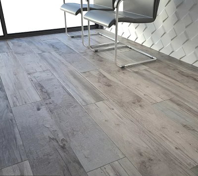 Light Gray Natural Wood Grain Wooden Floor In Modern Interior Room With Smooth Texture 3d model