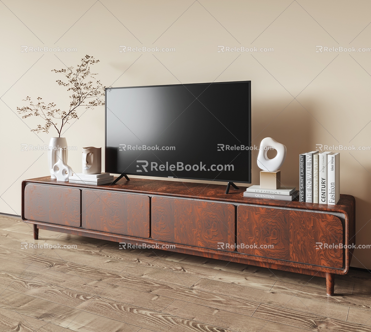 Antique TV Cabinet Solid Wood TV Cabinet Silent TV Cabinet Decorative Decoration TV 3d model