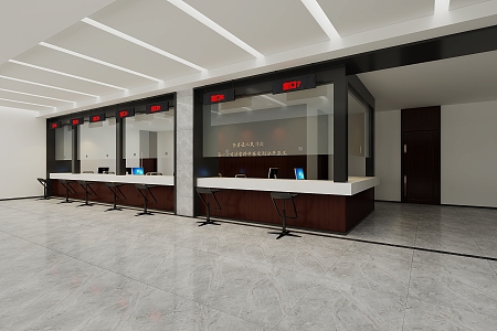 Modern lobby service desk 3d model