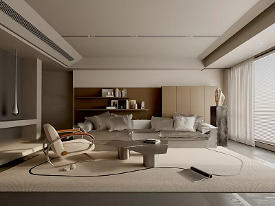 Modern Living Room Interior Design With Sofa Coffee Table Accent Chair And Area Rug 3d model