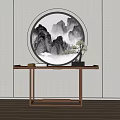 New Chinese Style End View Table Entrance Cabinet Potted Plant Decorative Cabinet End View Table 3d model