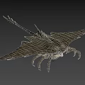 Prehistoric Flying Animal With Large Wings Long Tail And Sharp Claws
