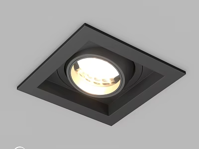Modern Black Recessed Spotlight With Square Frame Ceiling Mounted Illuminated Design 3d model
