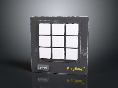 Prestige Playtime bioFique Electronic Device With Gray Square Design And 3x3 White Button Grid 3d model