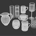 Household Glass Drinkware Collection With Pitcher Mugs Wine Glasses And Various Shapes For Daily Use