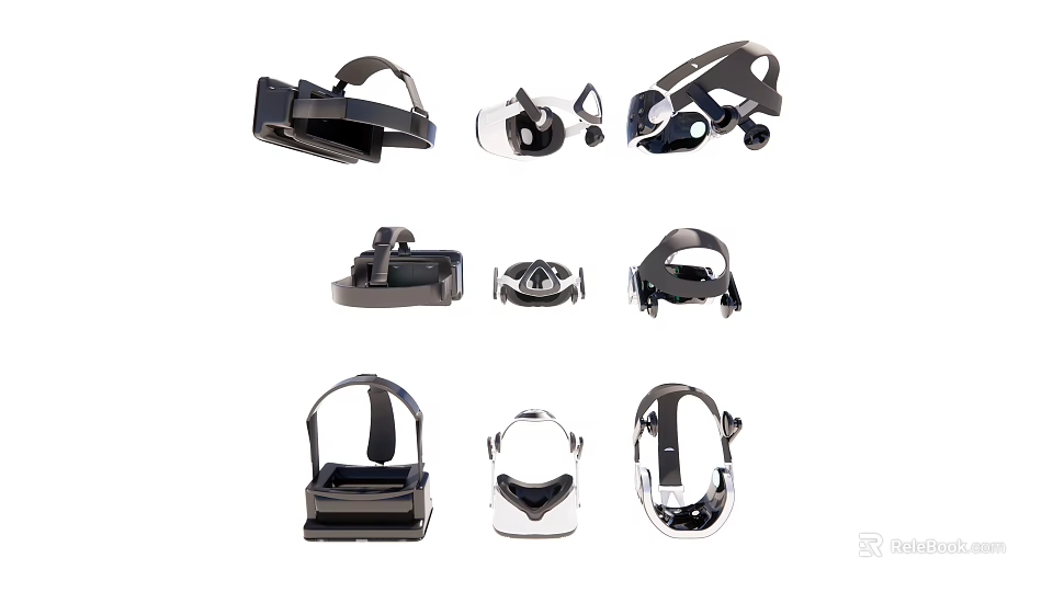Different Styles of VR Headsets with Various Designs and Features 3d model 