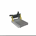CNC Milling Machine with Metal Worktable Yellow Support Frame Black Spindle and Precision Machining