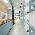 Pet Store In Mall With Blue Decor Display Shelves And Pet