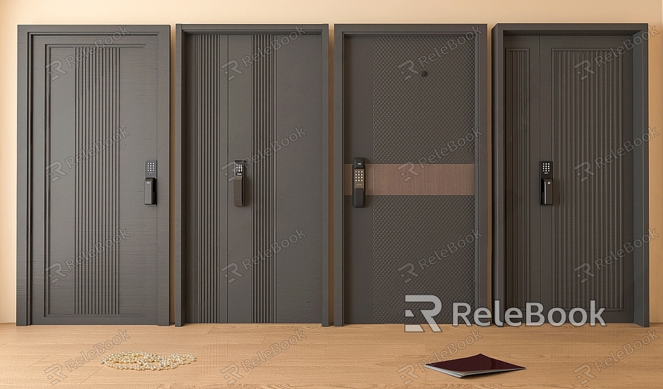 Modern security door single door entry door smart lock door model