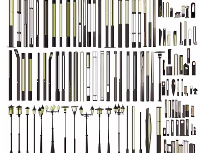 Various Styles of Outdoor Lights for Garden Pathway Patio and Exterior Decor 3d model