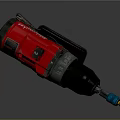 Red and Black Cordless Drill with Ergonomic Grip and Lithium Ion Battery 3d model