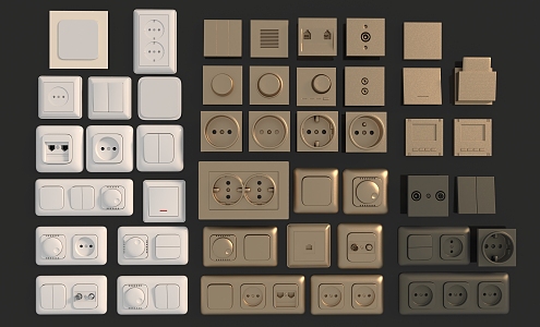 Switch socket hardware insert bank 3d model