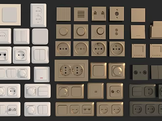 Switch socket hardware insert bank 3d model