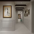 Elegant Classic American Style Living And Dining Room Interior With Wall Artworks And Comfortable Sofas