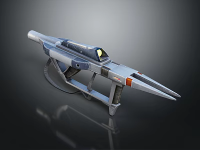 Sci Fi Weapon Design With Long Barrel Scope And Metallic Grip Details 3d model