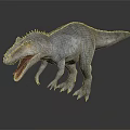 Ferocious Reptile Dinosaur With Open Mouth Sharp Teeth Detailed Skin Texture Standing Pose